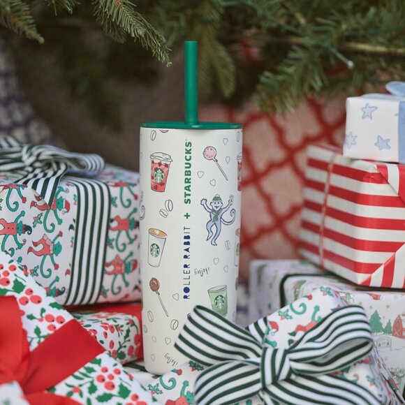 Starbucks x Roller Rabbit Coffeehouse Bonanza Steel Tumbler, LIMITED EDITION - Picture 2 of 4